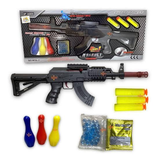 Brinquedo Arma Fuzil Metralhadora Militar 62 cm com Laser e Som